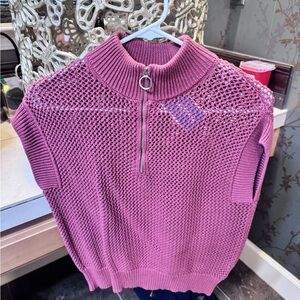 Women's Pink/Mauve Half-Zip Sweater
